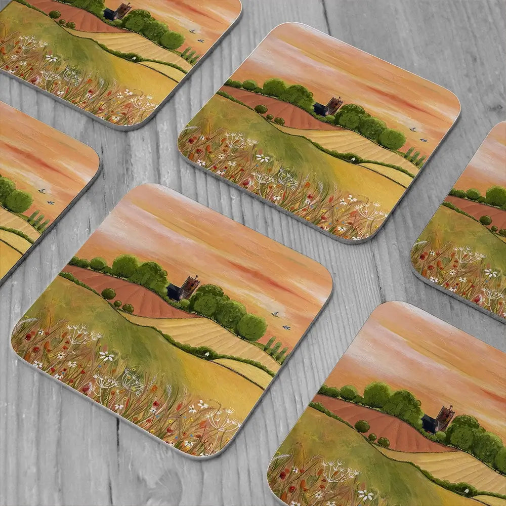 Golden Fields Coaster Set Golden Fields Coaster Set wall art product Karen Sutton