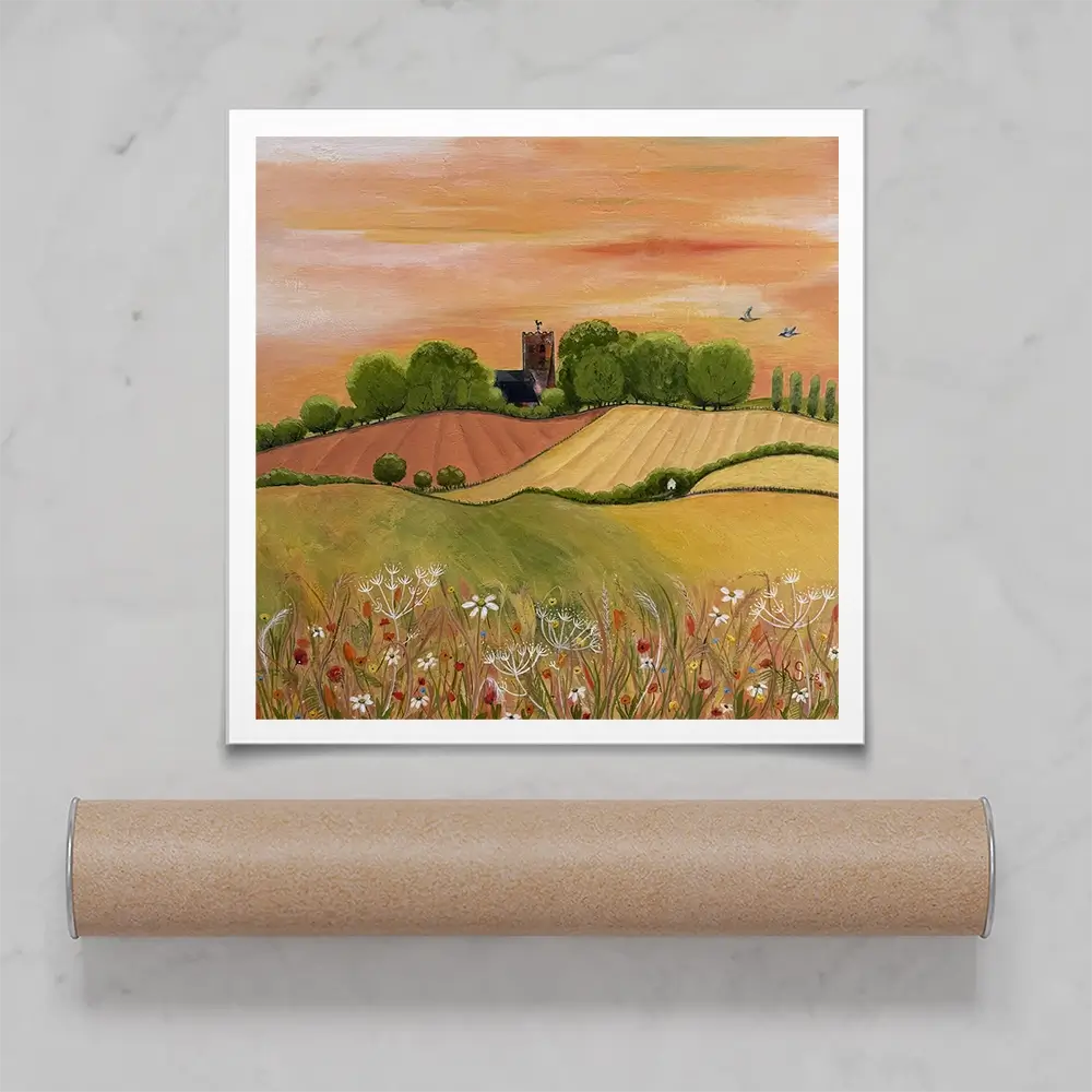 Golden Fields Square Art Print Golden Fields Square Art Print wall art product Karen Sutton