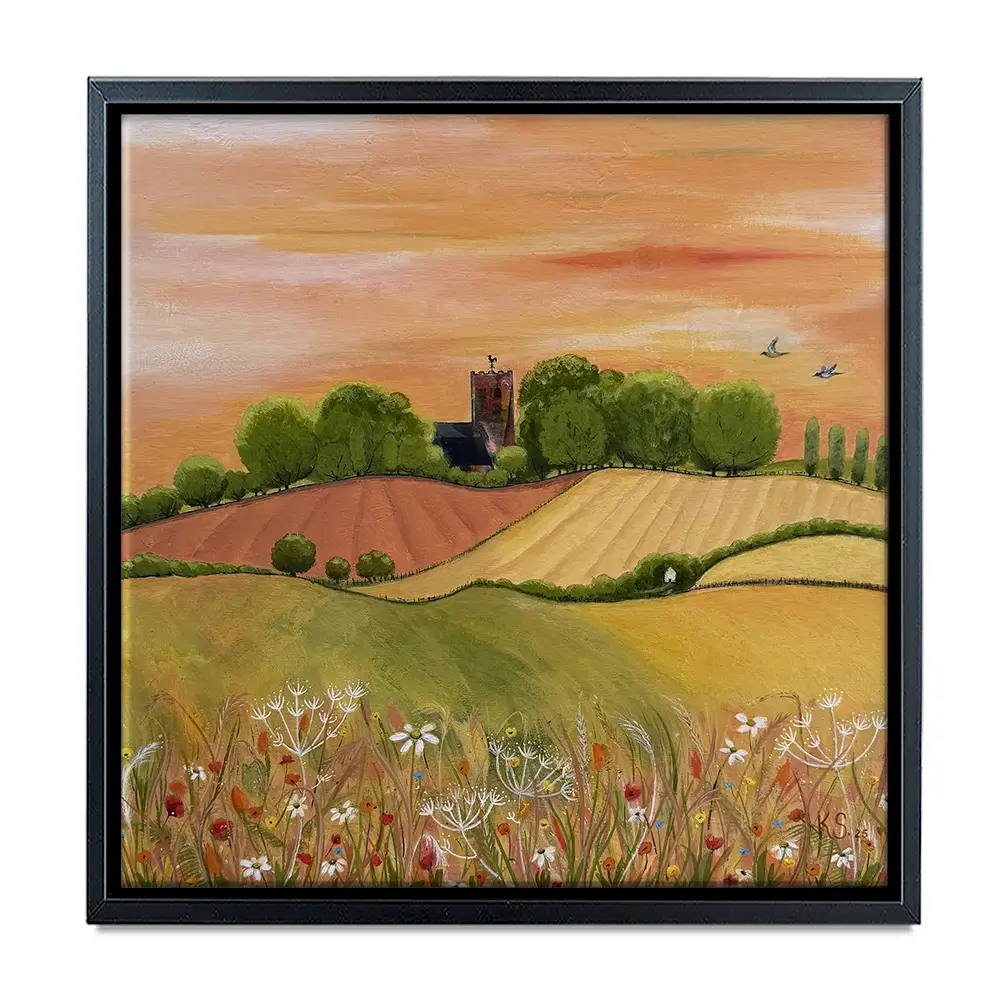 Golden Fields Square Canvas Print Golden Fields Square Canvas Print wall art product Karen Sutton