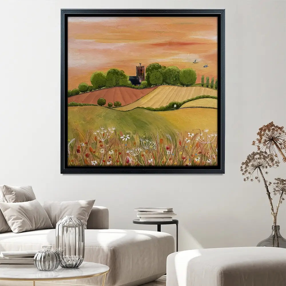 Golden Fields Square Canvas Print Golden Fields Square Canvas Print wall art product Karen Sutton