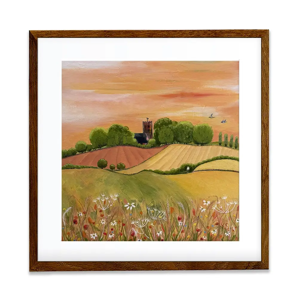 Golden Fields Square Framed Art Print Golden Fields Square Framed Art Print wall art product Karen Sutton