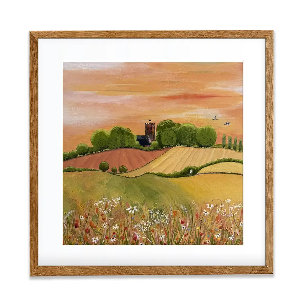 Golden Fields Square Framed Art Print Golden Fields Square Framed Art Print wall art product Karen Sutton