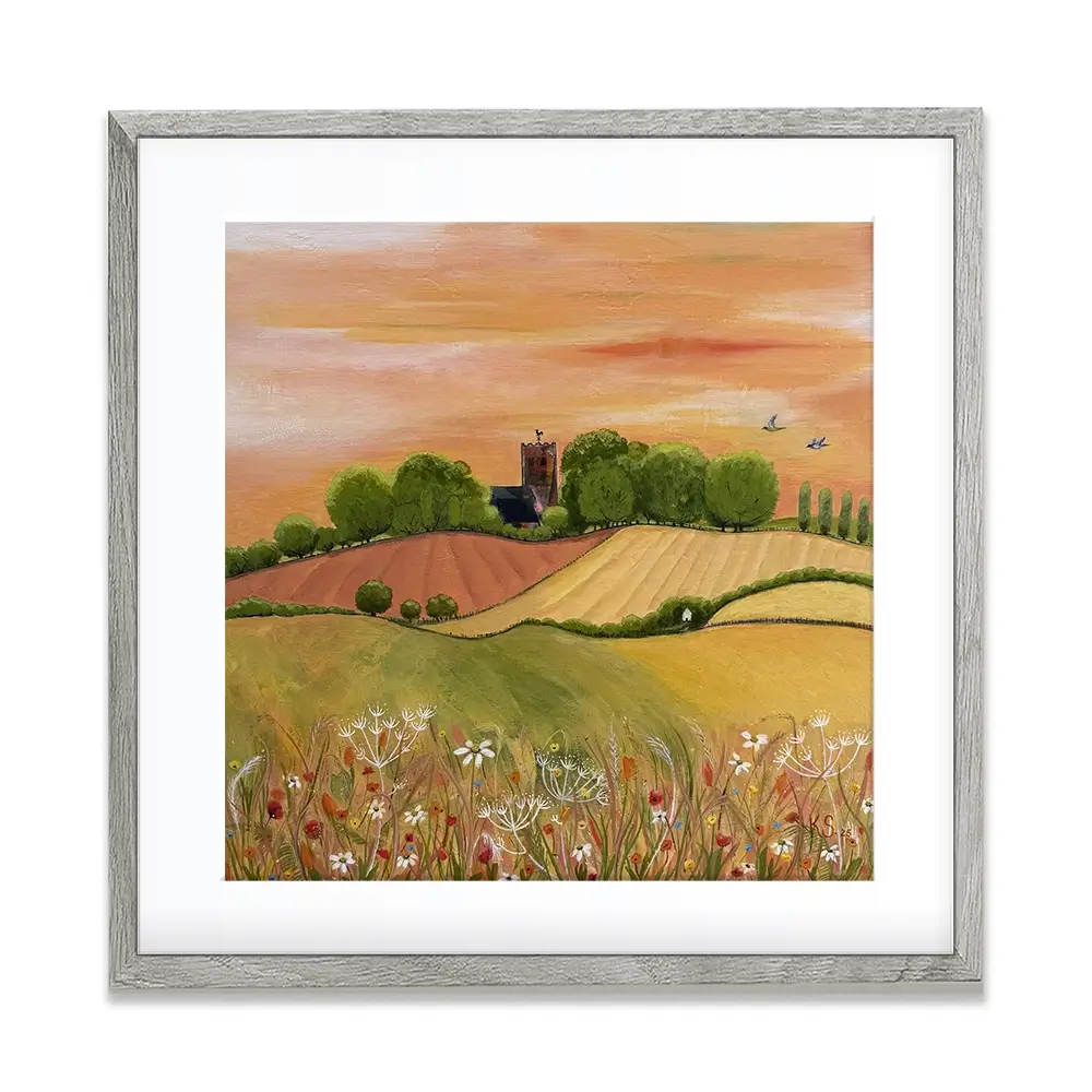 Golden Fields Square Framed Art Print Golden Fields Square Framed Art Print wall art product Karen Sutton