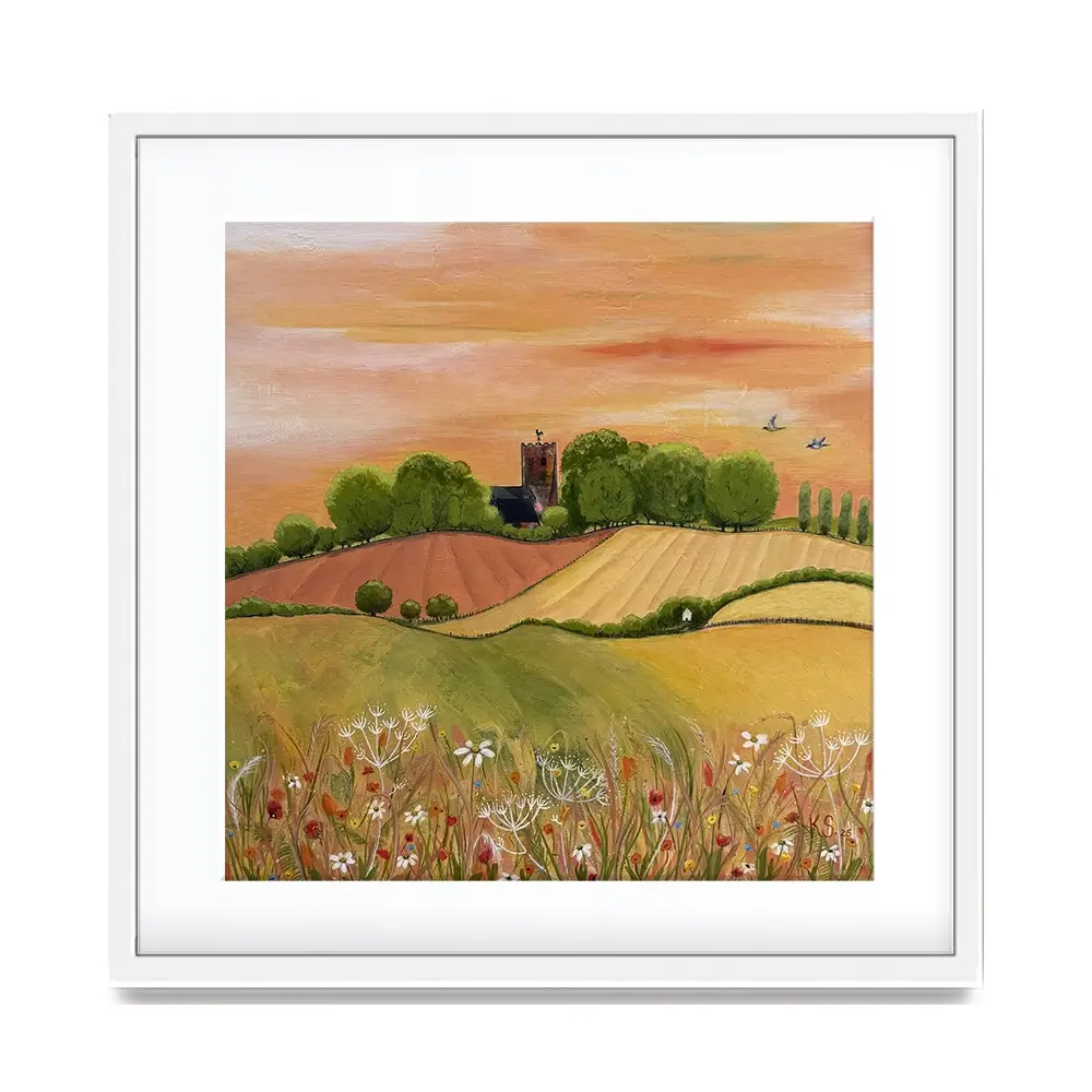 Golden Fields Square Framed Art Print Golden Fields Square Framed Art Print wall art product Karen Sutton