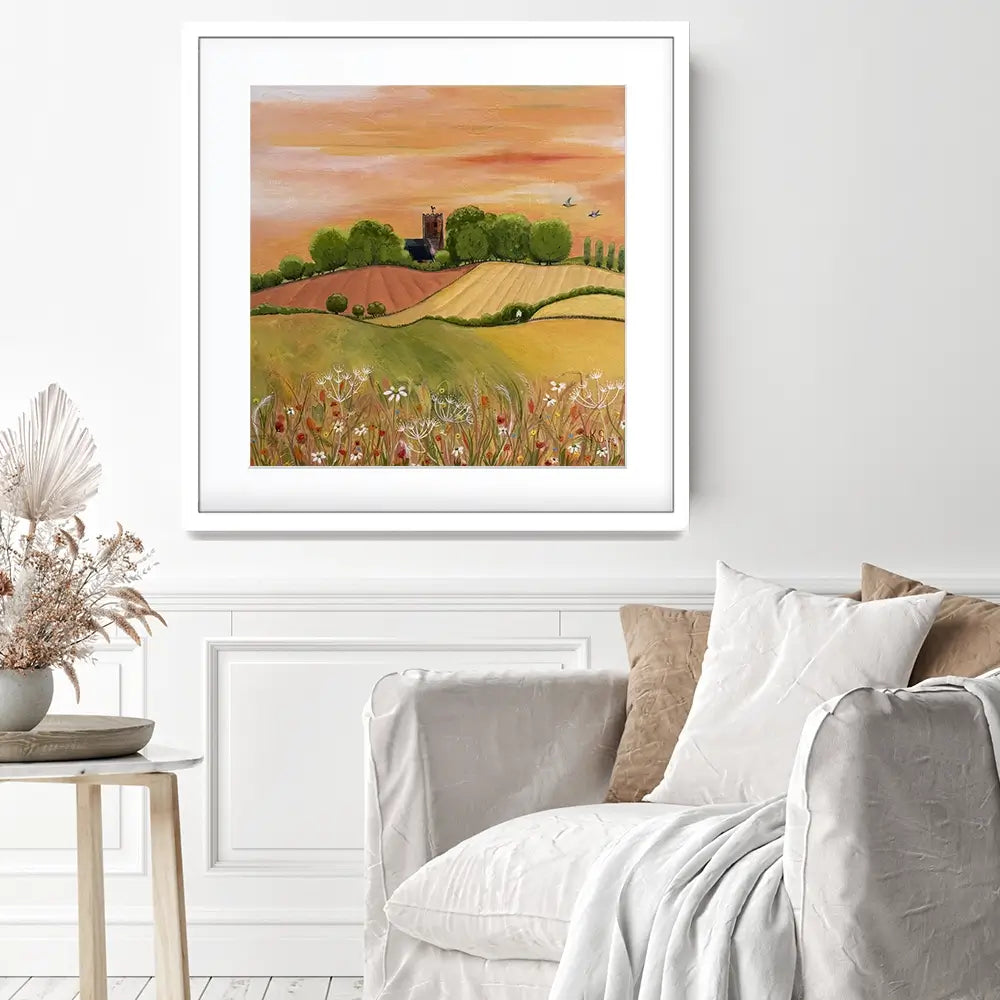Golden Fields Square Framed Art Print Golden Fields Square Framed Art Print wall art product Karen Sutton