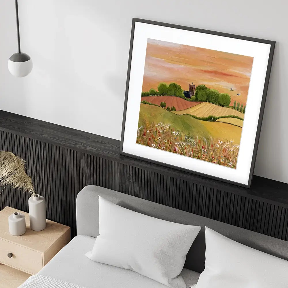 Golden Fields Square Framed Art Print Golden Fields Square Framed Art Print wall art product Karen Sutton