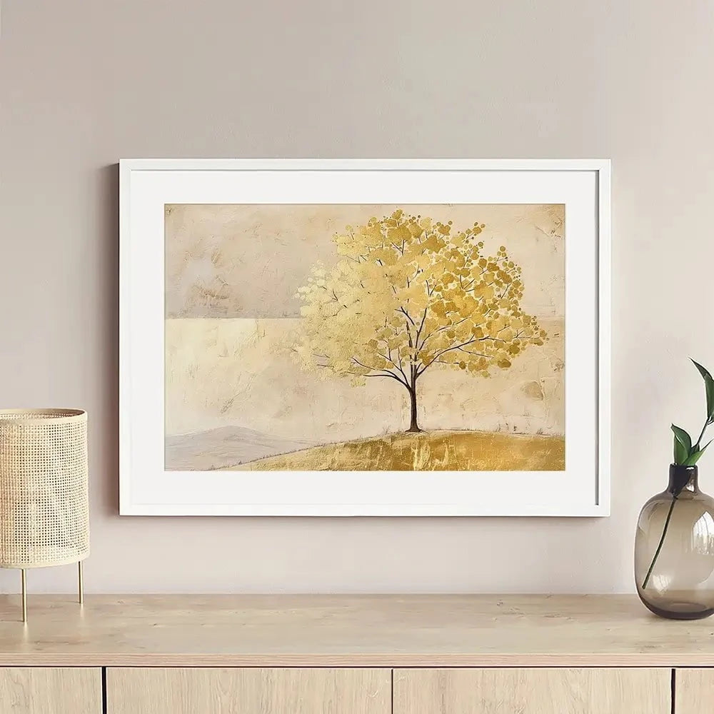 Golden Landscape Framed Art Print Golden Landscape Framed Art Print wall art product RileyB - Independent