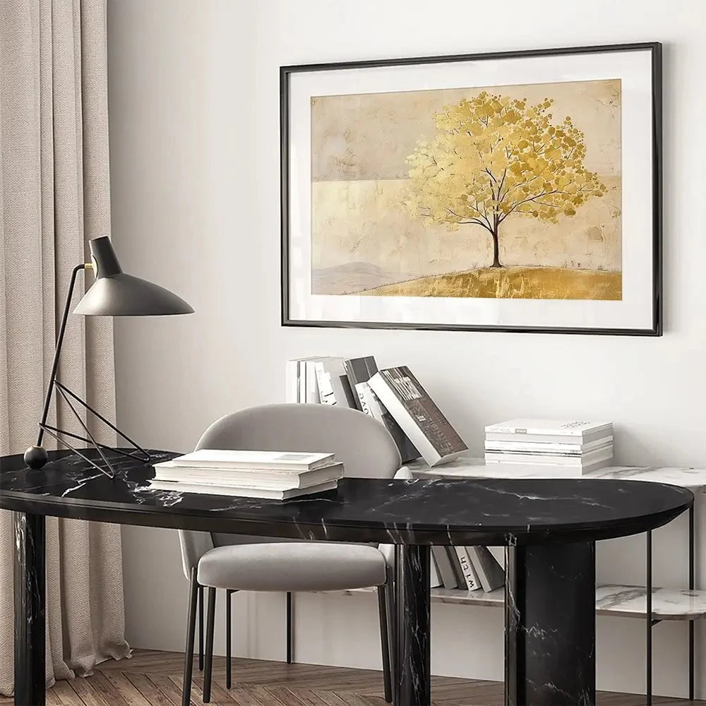 Golden Landscape Framed Art Print Golden Landscape Framed Art Print wall art product RileyB - Independent