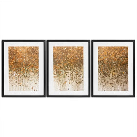 Golden Leaf Wall Framed Art Print Trio Golden Leaf Wall Framed Art Print Trio wall art product WIN12_ET / Shutterstock