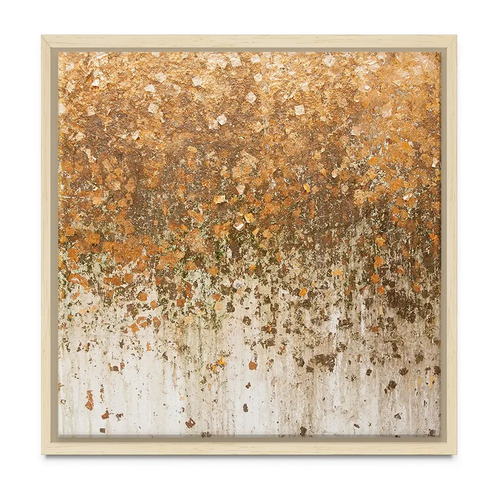 Golden Leaf Wall Oversized Canvas Print Golden Leaf Wall Oversized Canvas Print wall art product Art Print Shop