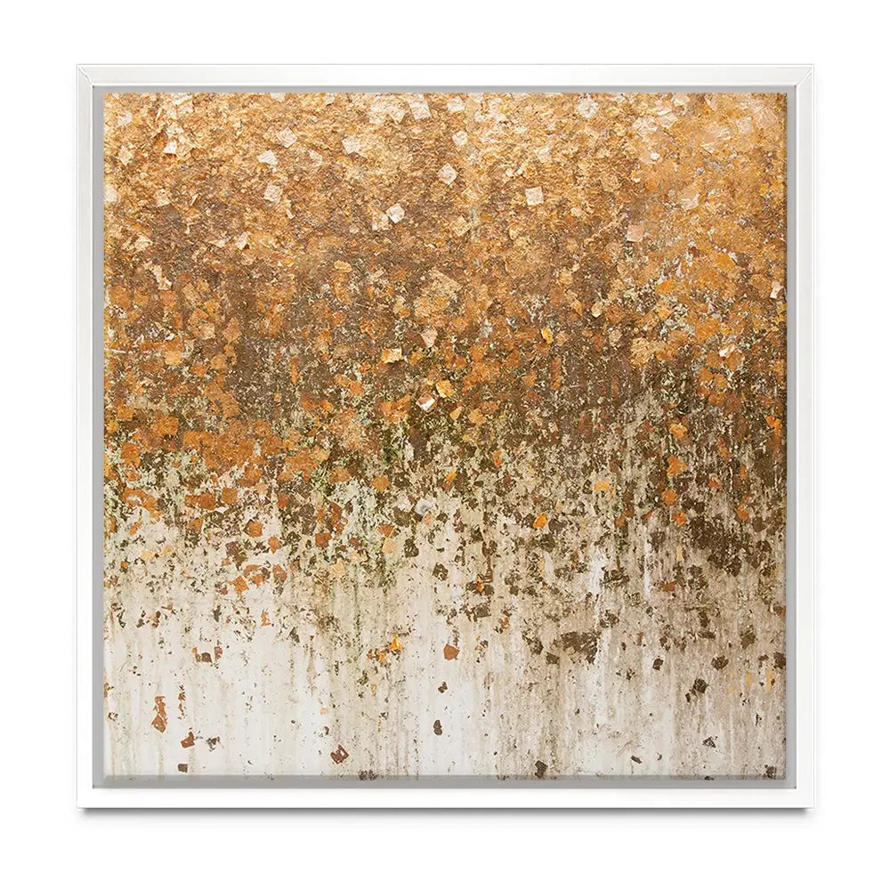 Golden Leaf Wall Oversized Canvas Print Golden Leaf Wall Oversized Canvas Print wall art product Art Print Shop