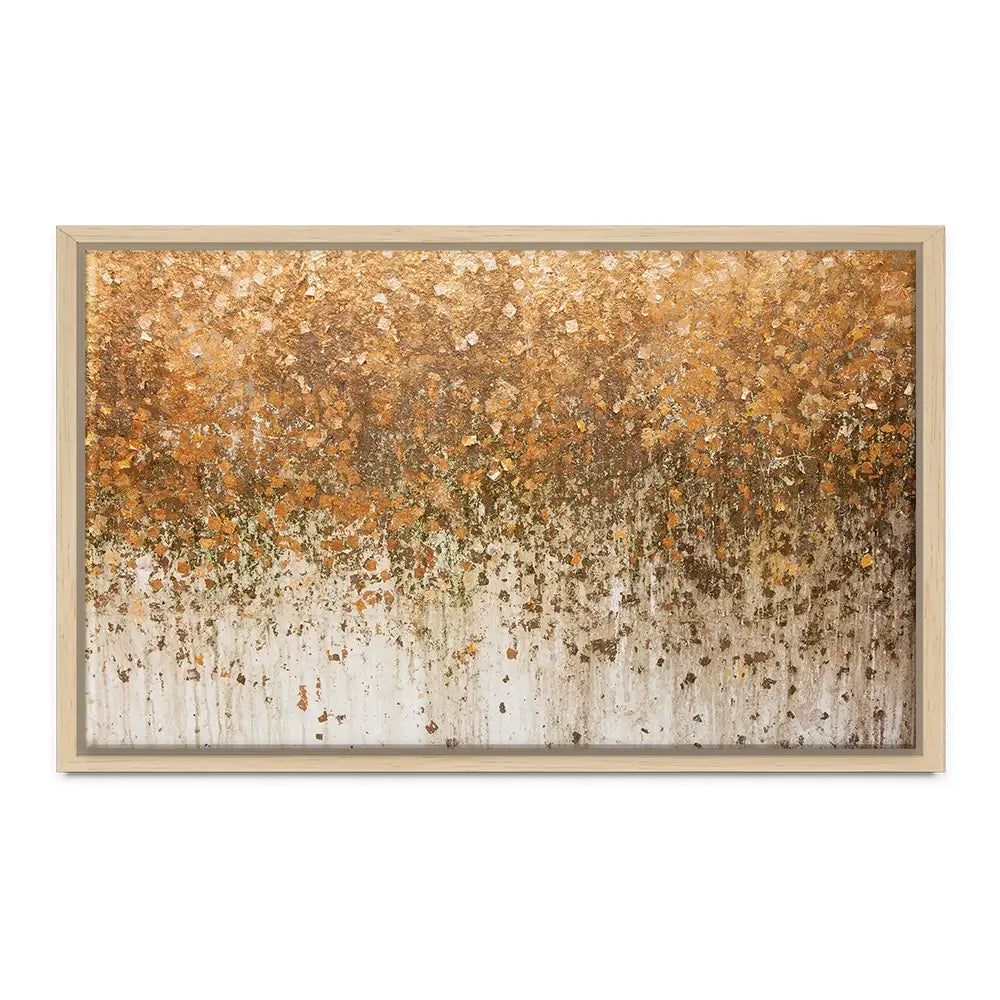 Golden Leaf Wall Oversized Canvas Print Golden Leaf Wall Oversized Canvas Print wall art product Art Print Shop