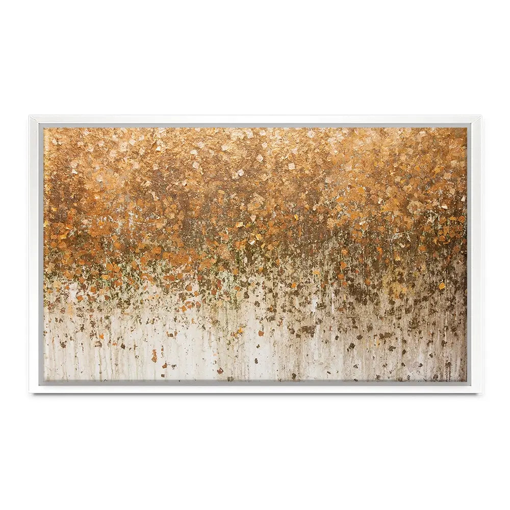Golden Leaf Wall Oversized Canvas Print Golden Leaf Wall Oversized Canvas Print wall art product Art Print Shop