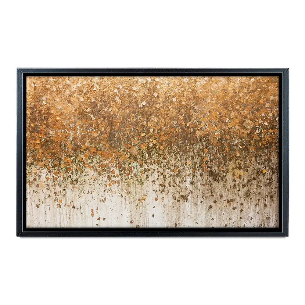 Golden Leaf Wall Oversized Canvas Print Golden Leaf Wall Oversized Canvas Print wall art product Art Print Shop