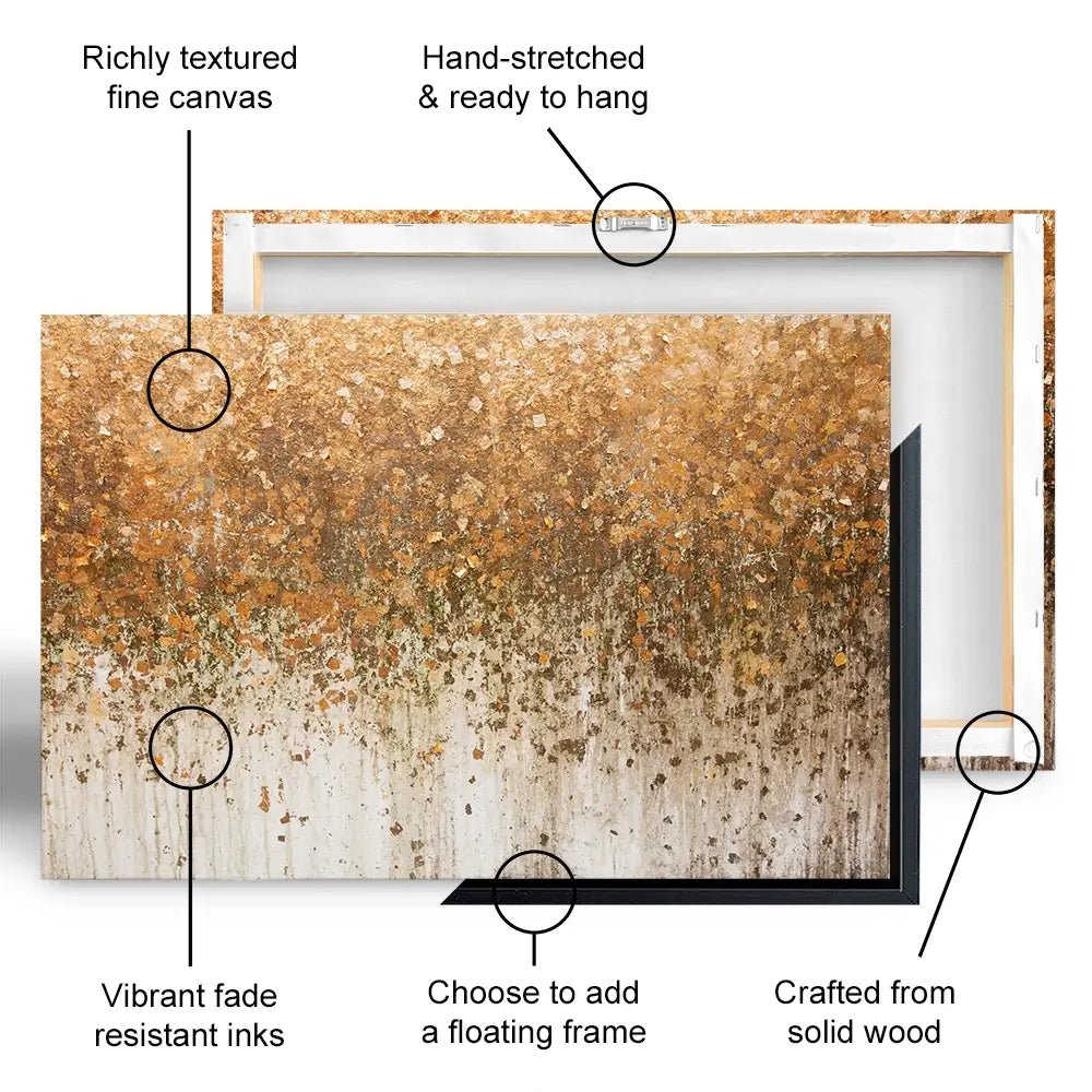 Golden Leaf Wall Oversized Canvas Print Golden Leaf Wall Oversized Canvas Print wall art product WIN12_ET / Shutterstock