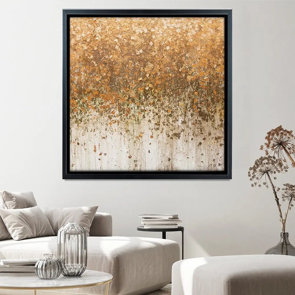 Golden Leaf Wall Square Canvas Print Golden Leaf Wall Square Canvas Print wall art product WIN12_ET / Shutterstock
