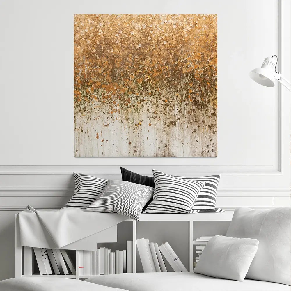 Golden Leaf Wall Square Canvas Print Golden Leaf Wall Square Canvas Print wall art product WIN12_ET / Shutterstock