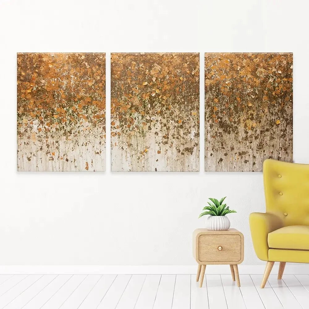 Golden Leaf Wall Trio Canvas Print Golden Leaf Wall Trio Canvas Print wall art product WIN12_ET / Shutterstock
