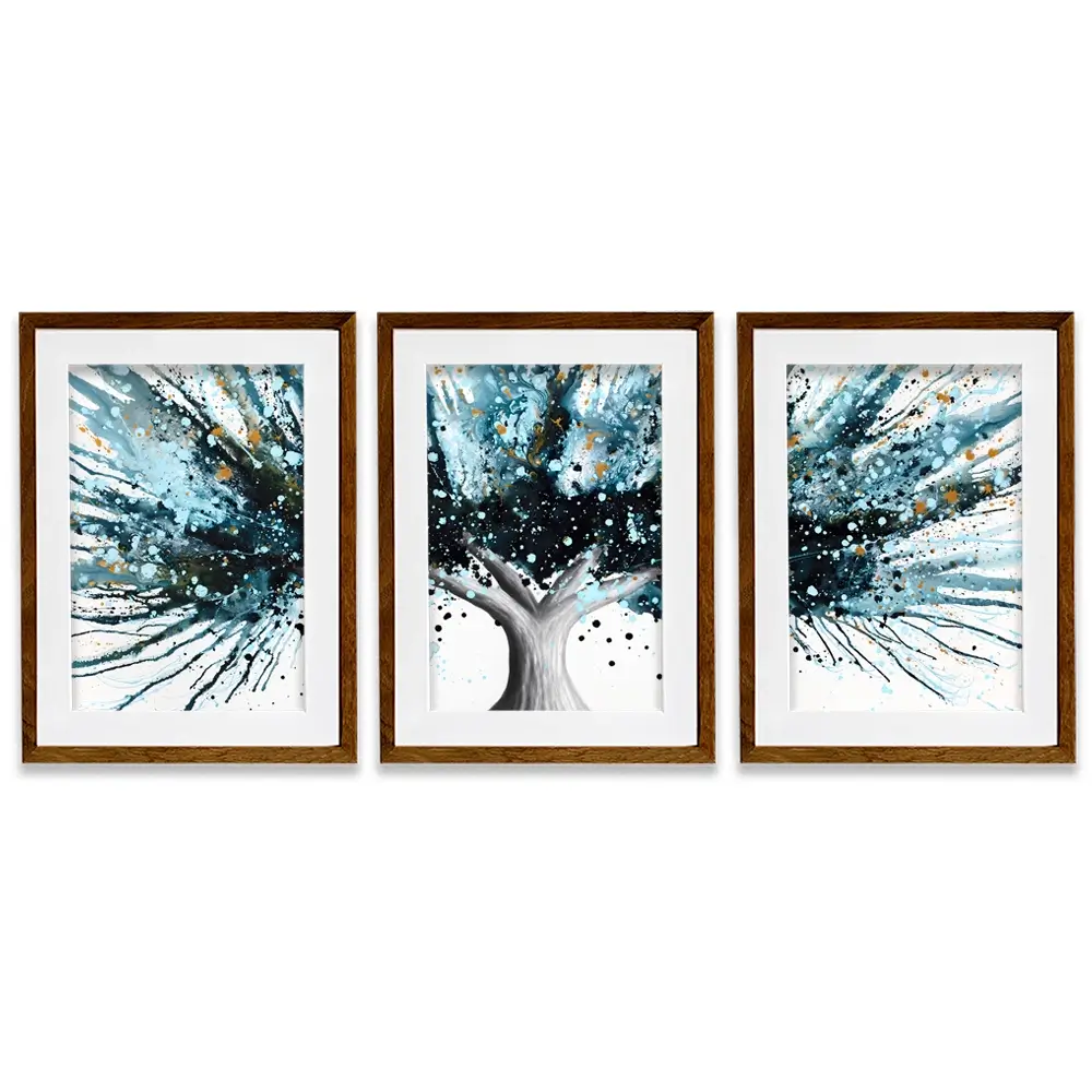 Golden Night Tree Framed Art Print Trio Golden Night Tree Framed Art Print Trio wall art product Ashvin Harrison