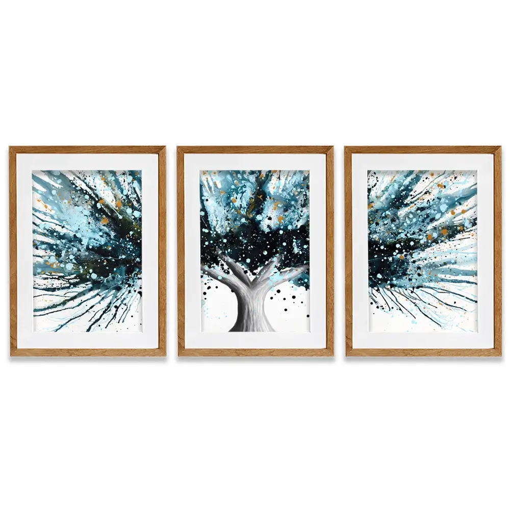 Golden Night Tree Framed Art Print Trio Golden Night Tree Framed Art Print Trio wall art product Ashvin Harrison