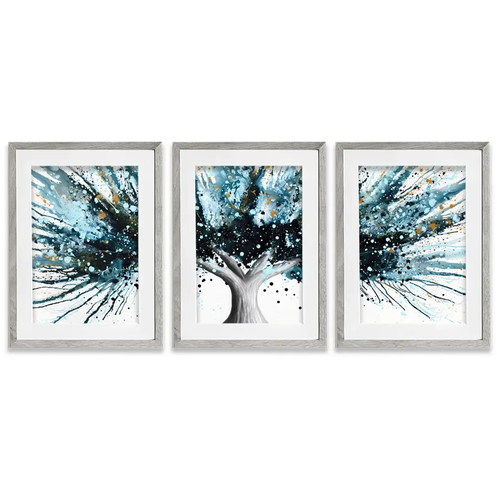 Golden Night Tree Framed Art Print Trio Golden Night Tree Framed Art Print Trio wall art product Ashvin Harrison