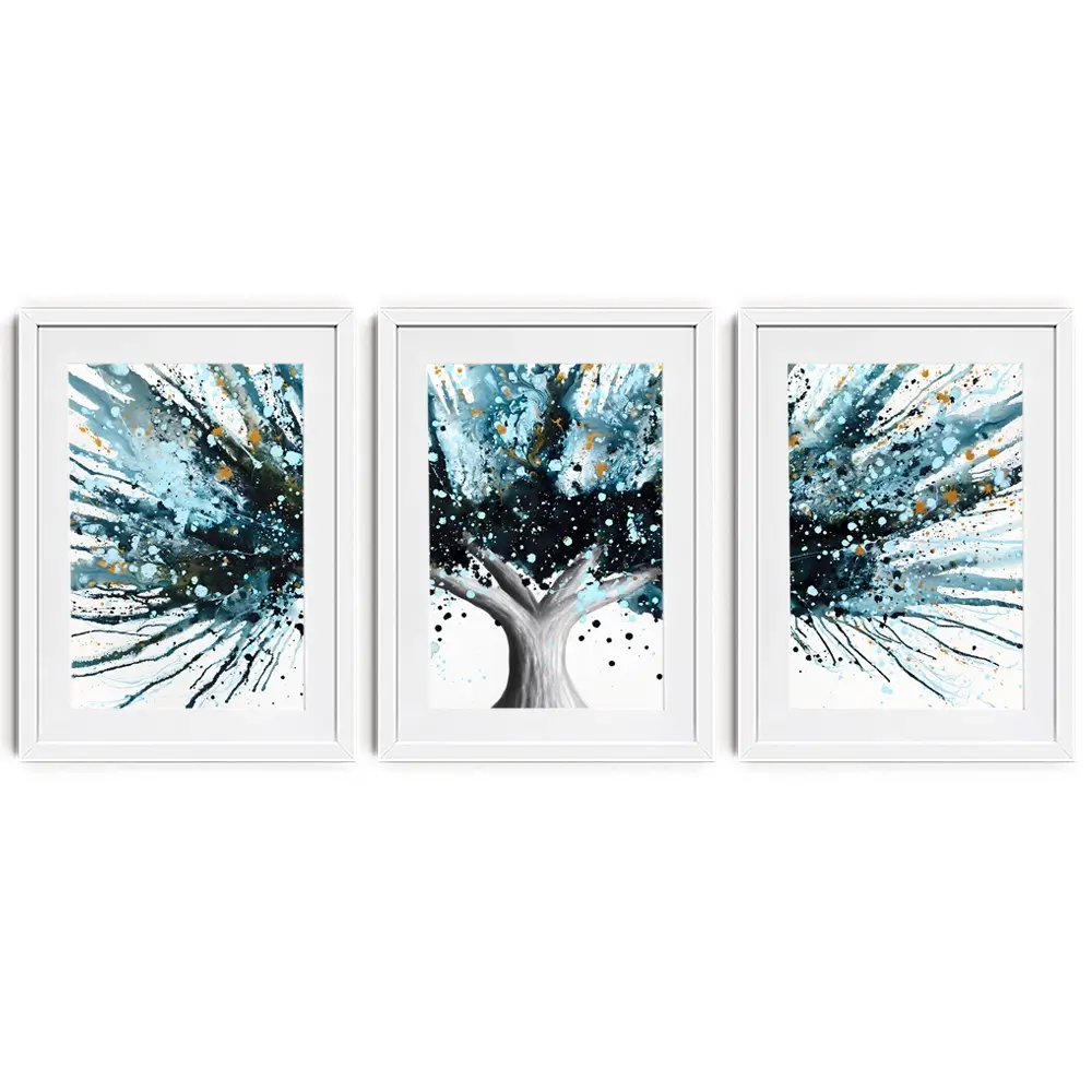 Golden Night Tree Framed Art Print Trio Golden Night Tree Framed Art Print Trio wall art product Ashvin Harrison