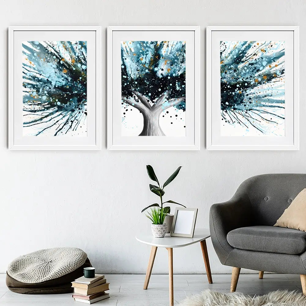 Golden Night Tree Framed Art Print Trio Golden Night Tree Framed Art Print Trio wall art product Ashvin Harrison