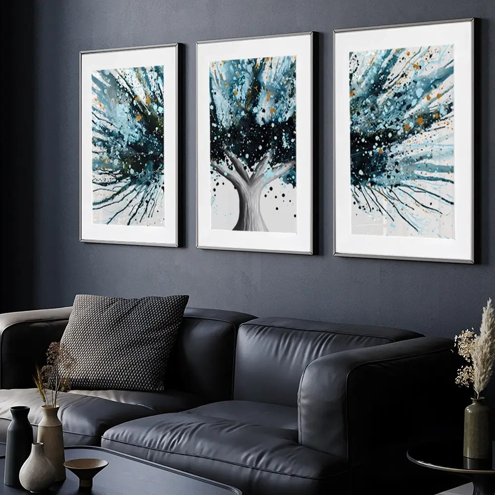Golden Night Tree Framed Art Print Trio Golden Night Tree Framed Art Print Trio wall art product Ashvin Harrison