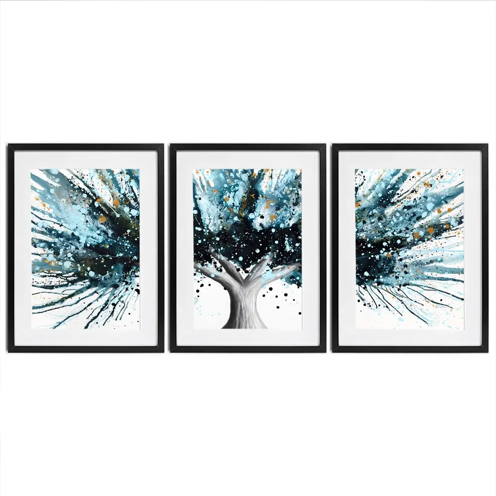 Golden Night Tree Framed Art Print Trio Golden Night Tree Framed Art Print Trio wall art product Ashvin Harrison