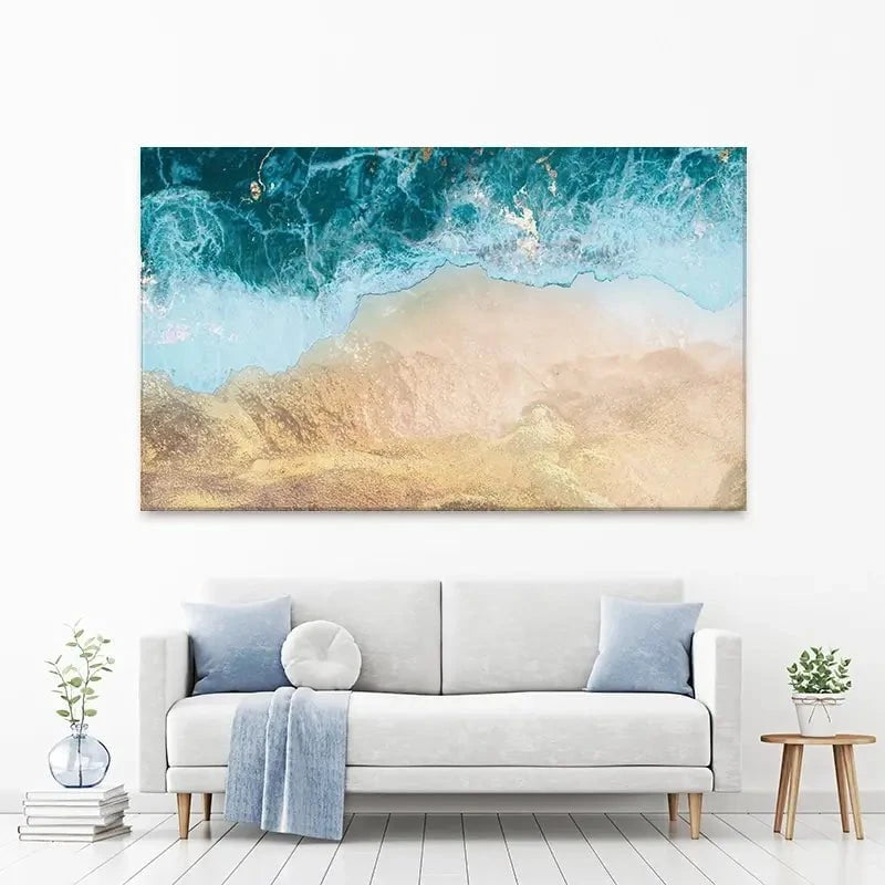 Golden Ocean Beach Canvas Print Golden Ocean Beach Canvas Print wall art product Sarah Manovski