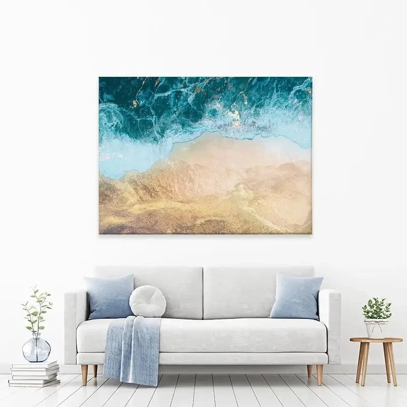 Golden Ocean Beach Canvas Print Golden Ocean Beach Canvas Print wall art product Sarah Manovski