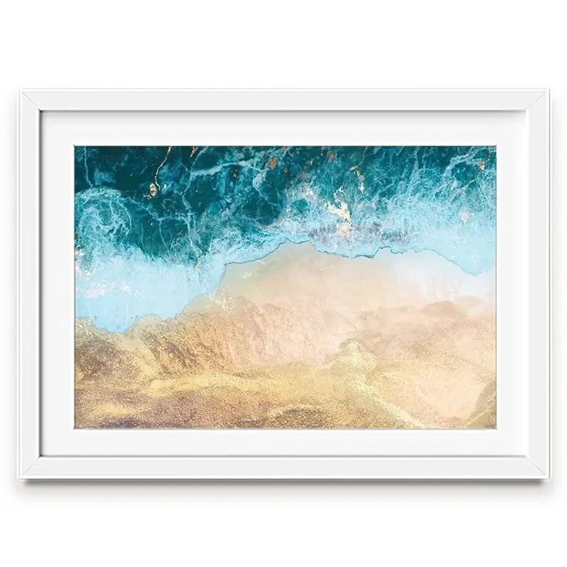 Golden Ocean Beach Framed Art Print Golden Ocean Beach Framed Art Print wall art product Sarah Manovski
