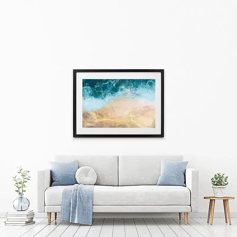 Golden Ocean Beach Framed Art Print Golden Ocean Beach Framed Art Print wall art product Sarah Manovski
