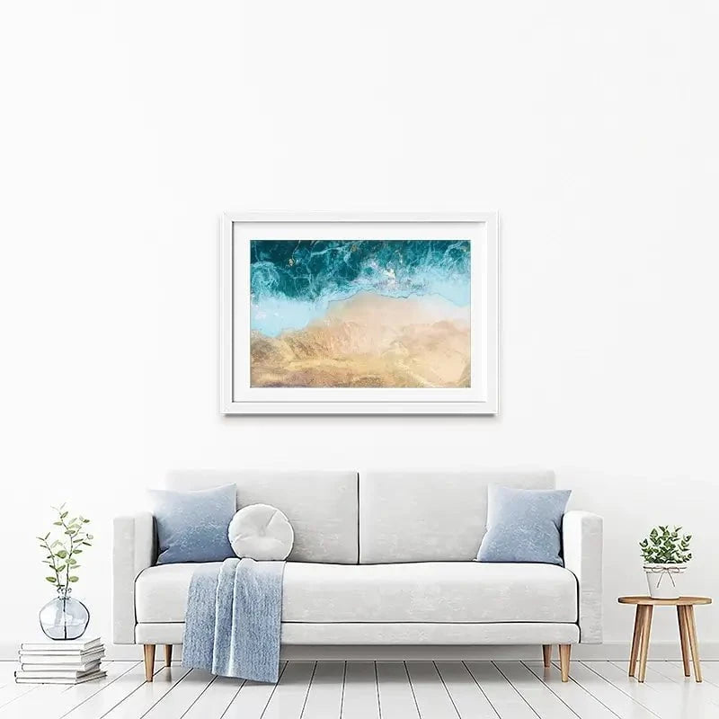 Golden Ocean Beach Framed Art Print Golden Ocean Beach Framed Art Print wall art product Sarah Manovski