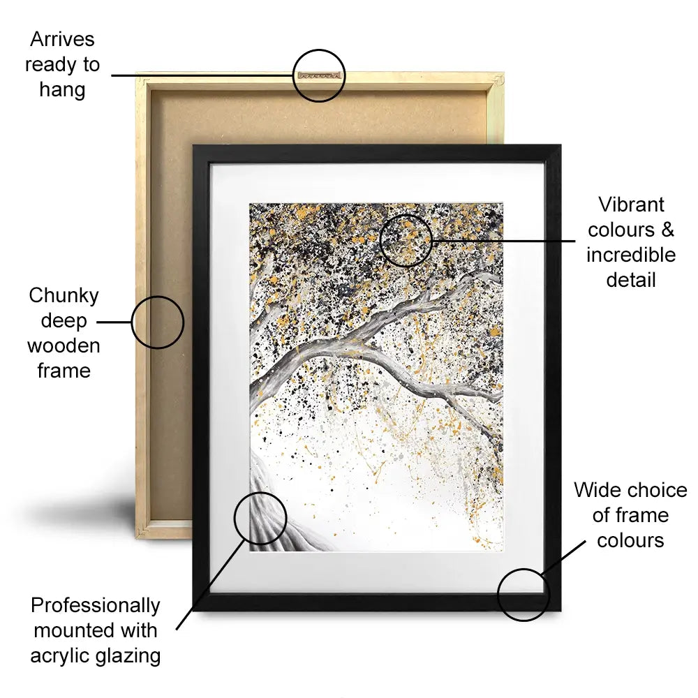 Golden Onyx Tree Framed Art Print Trio Golden Onyx Tree Framed Art Print Trio wall art product Ashvin Harrison