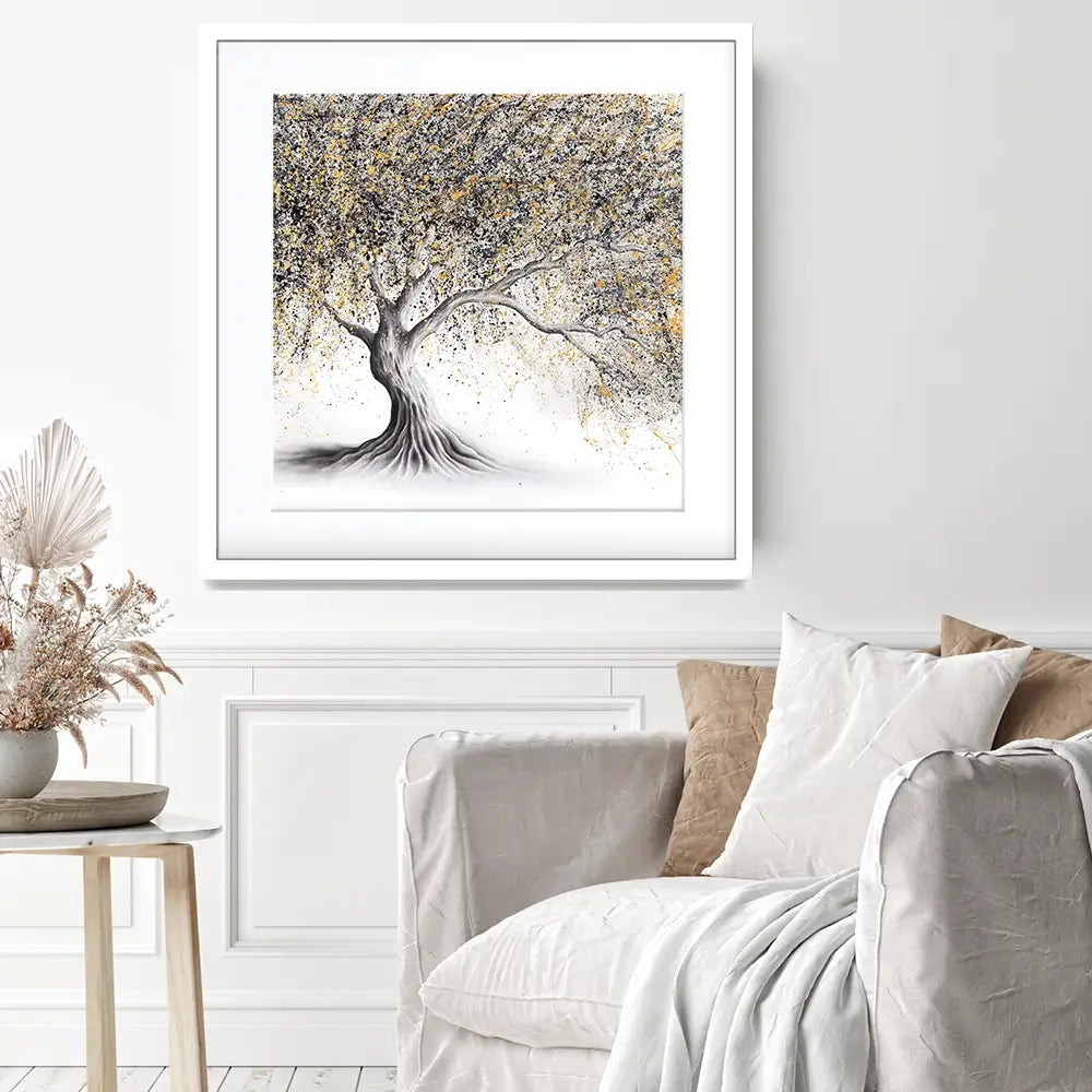 Golden Onyx Tree Square Framed Art Print Golden Onyx Tree Square Framed Art Print wall art product Ashvin Harrison