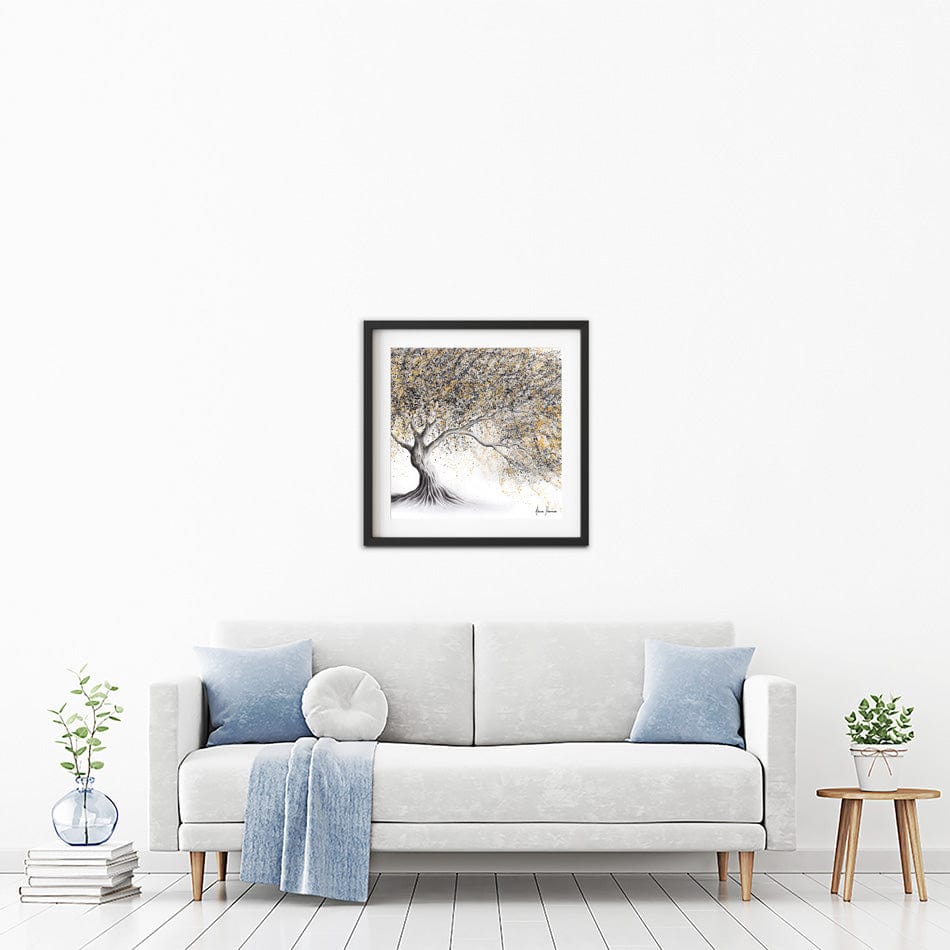 Golden Onyx Tree Square Framed Art Print wall art product Ashvin Harrison