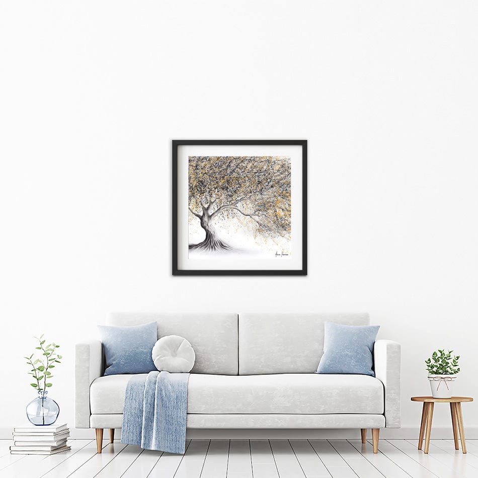 Golden Onyx Tree Square Framed Art Print wall art product Ashvin Harrison