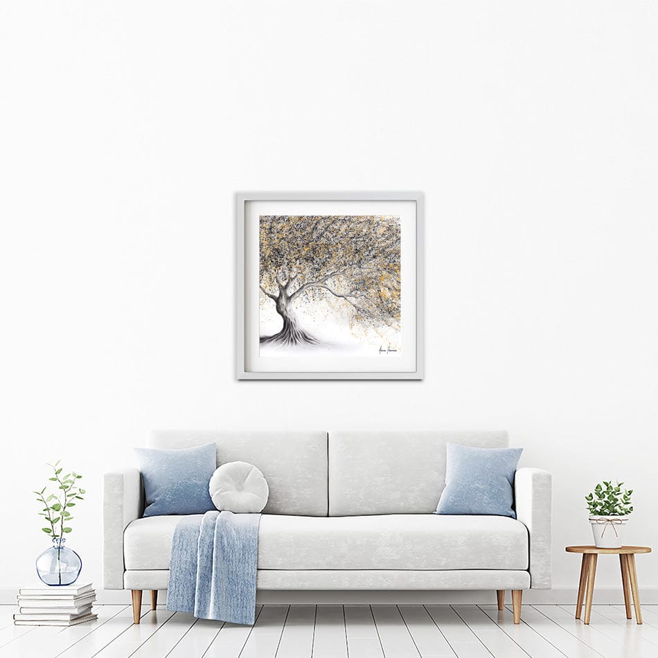 Golden Onyx Tree Square Framed Art Print wall art product Ashvin Harrison