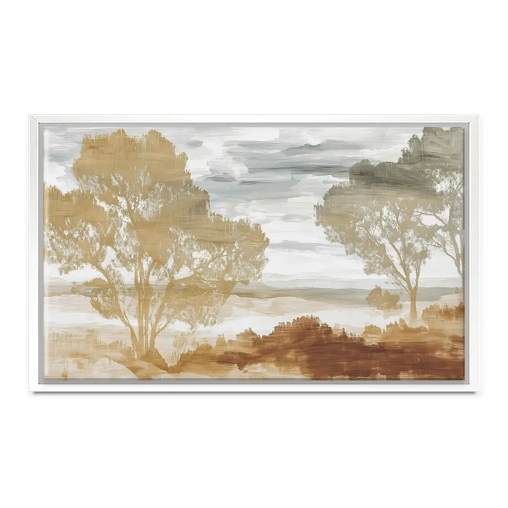Golden Savanna Trees Canvas Print Golden Savanna Trees Canvas Print wall art product Chromatic Storm Studio
