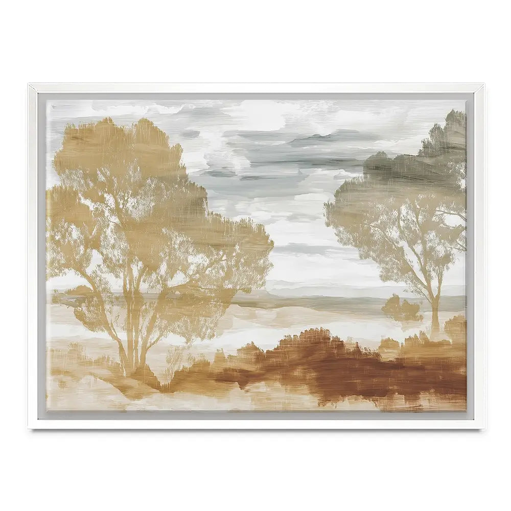 Golden Savanna Trees Canvas Print Golden Savanna Trees Canvas Print wall art product Chromatic Storm Studio