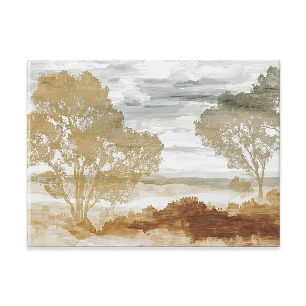 Golden Savanna Trees Canvas Print Golden Savanna Trees Canvas Print wall art product Chromatic Storm Studio