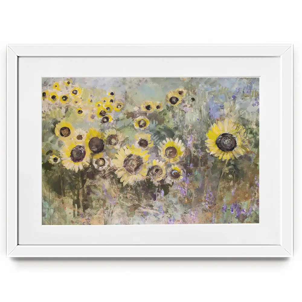 Golden Sunflowers Framed Art Print Golden Sunflowers Framed Art Print wall art product Tiffani Taylor - Independent