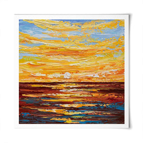 Golden Sunset Square Art Print Golden Sunset Square Art Print wall art product Olga Tkachyk