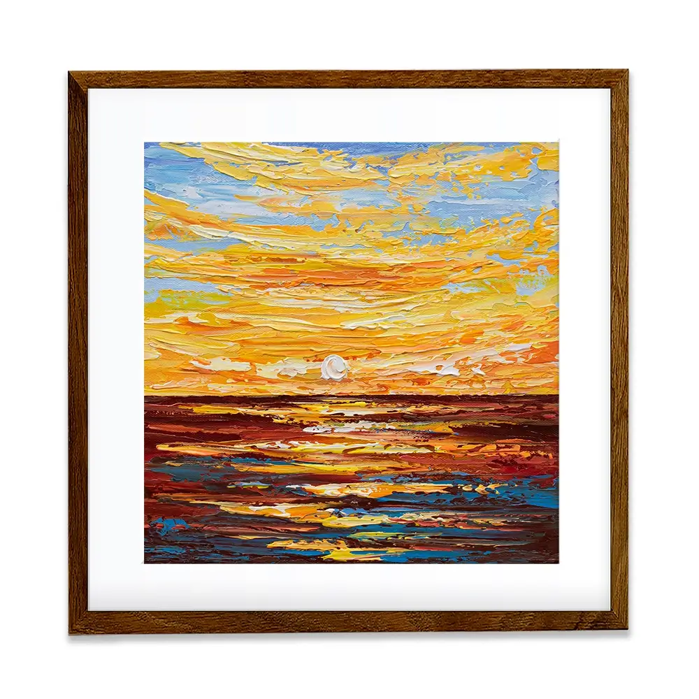 Golden Sunset Square Framed Art Print Golden Sunset Square Framed Art Print wall art product Olga Tkachyk