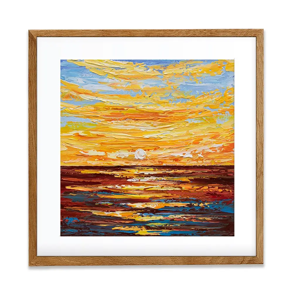 Golden Sunset Square Framed Art Print Golden Sunset Square Framed Art Print wall art product Olga Tkachyk
