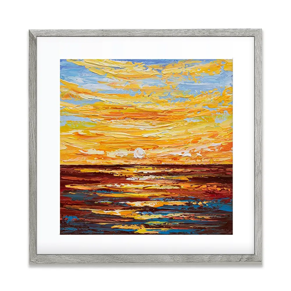 Golden Sunset Square Framed Art Print Golden Sunset Square Framed Art Print wall art product Olga Tkachyk