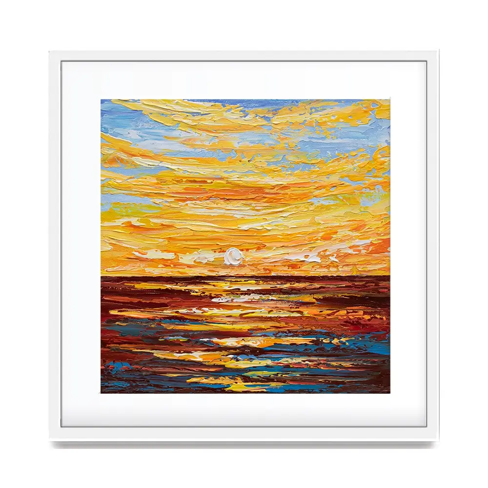 Golden Sunset Square Framed Art Print Golden Sunset Square Framed Art Print wall art product Olga Tkachyk