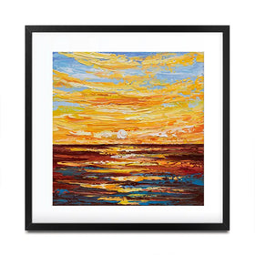 Golden Sunset Square Framed Art Print Golden Sunset Square Framed Art Print wall art product Olga Tkachyk