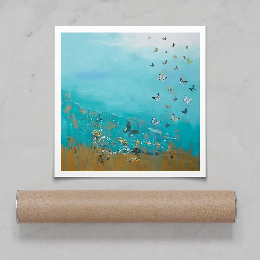 Golden Threads Square Art Print Golden Threads Square Art Print wall art product Laure Bury